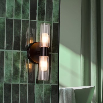 Där Lighting BOL0922 - Applique da bagno BOLTON 2xG9/5W/230V IP44 nera