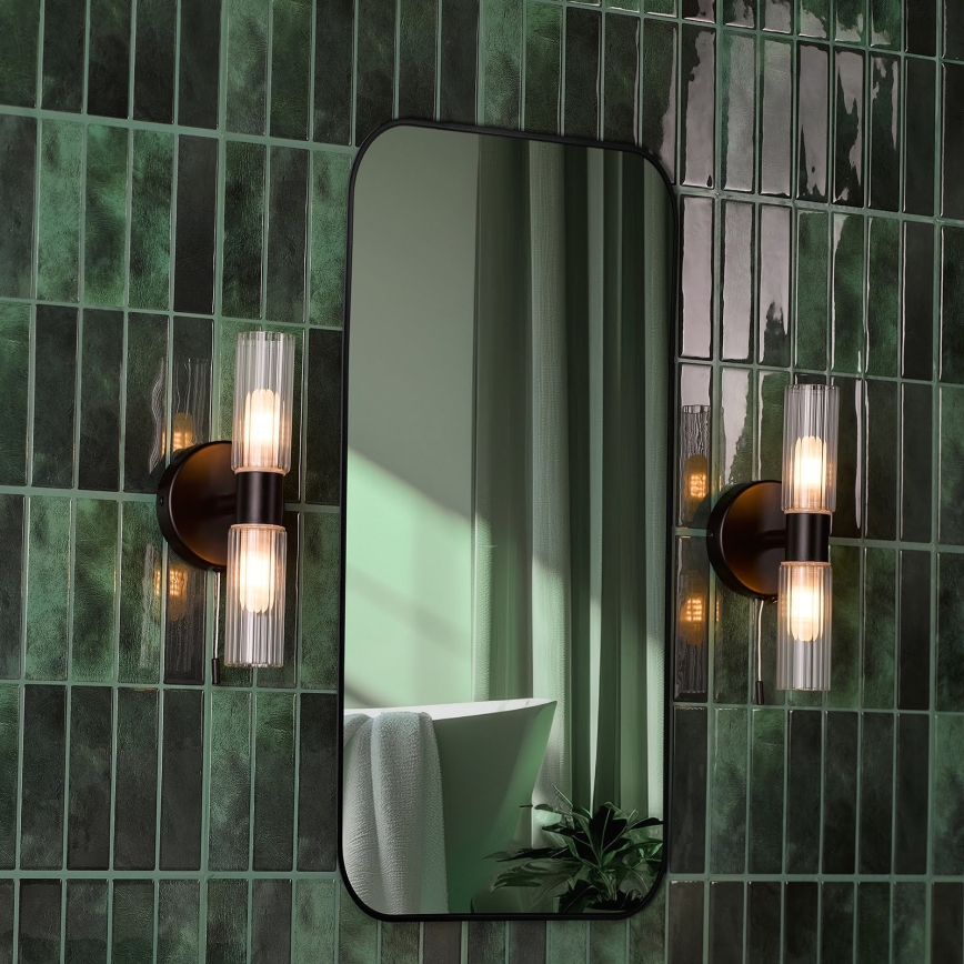 Där Lighting BOL0922 - Applique da bagno BOLTON 2xG9/5W/230V IP44 nera