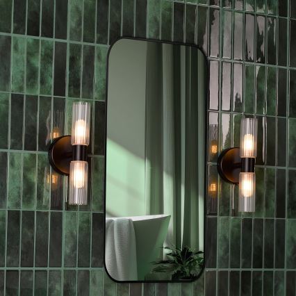 Där Lighting BOL0922 - Applique murale pour salle de bains BOLTON 2xG9/5W/230V IP44 noire