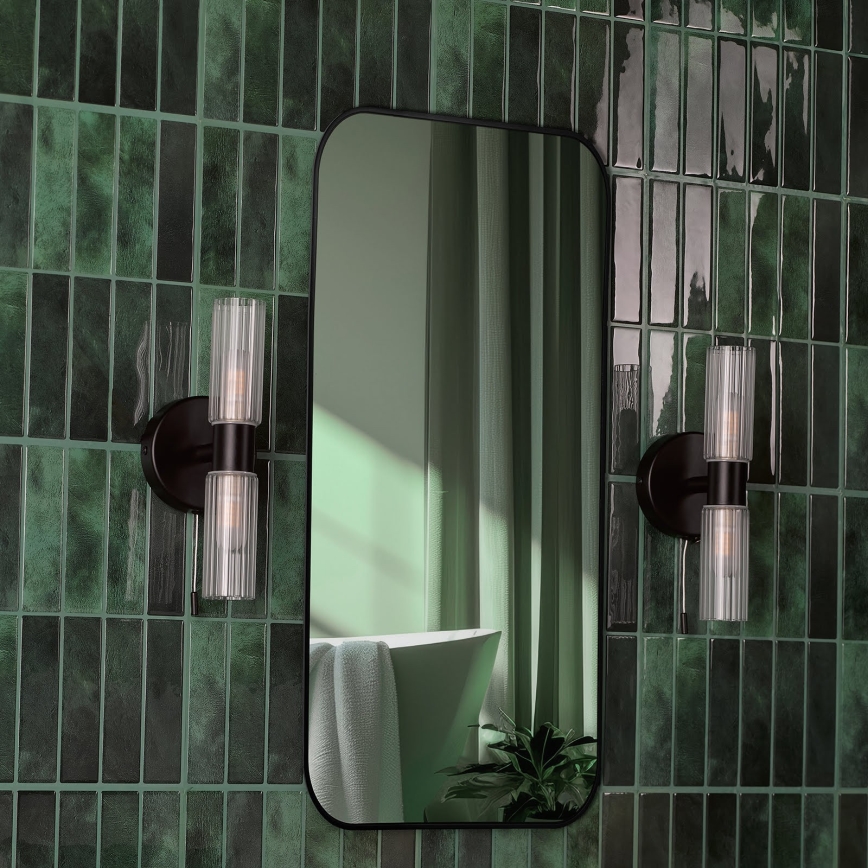 Där Lighting BOL0922 - Applique murale pour salle de bains BOLTON 2xG9/5W/230V IP44 noire