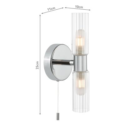 Där Lighting BOL0950 - Applique da bagno BOLTON 2xG9/5W/230V IP44 finitura cromo lucido