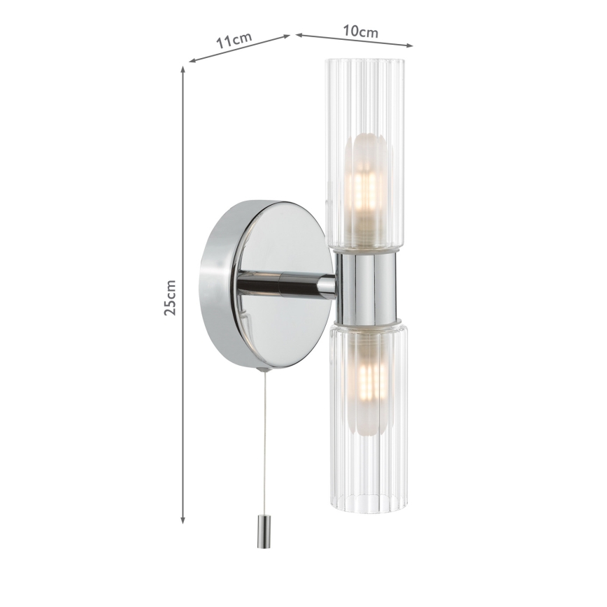 Där Lighting BOL0950 - Applique da bagno BOLTON 2xG9/5W/230V IP44 finitura cromo lucido