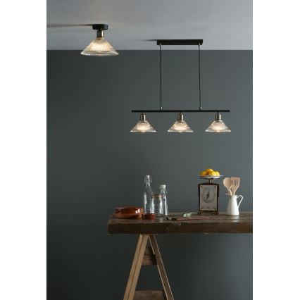 Där Lighting BOY0175 - Deckenleuchte BOYD 1xE27/60W/230V Ø 25 cm Messing/klarglas
