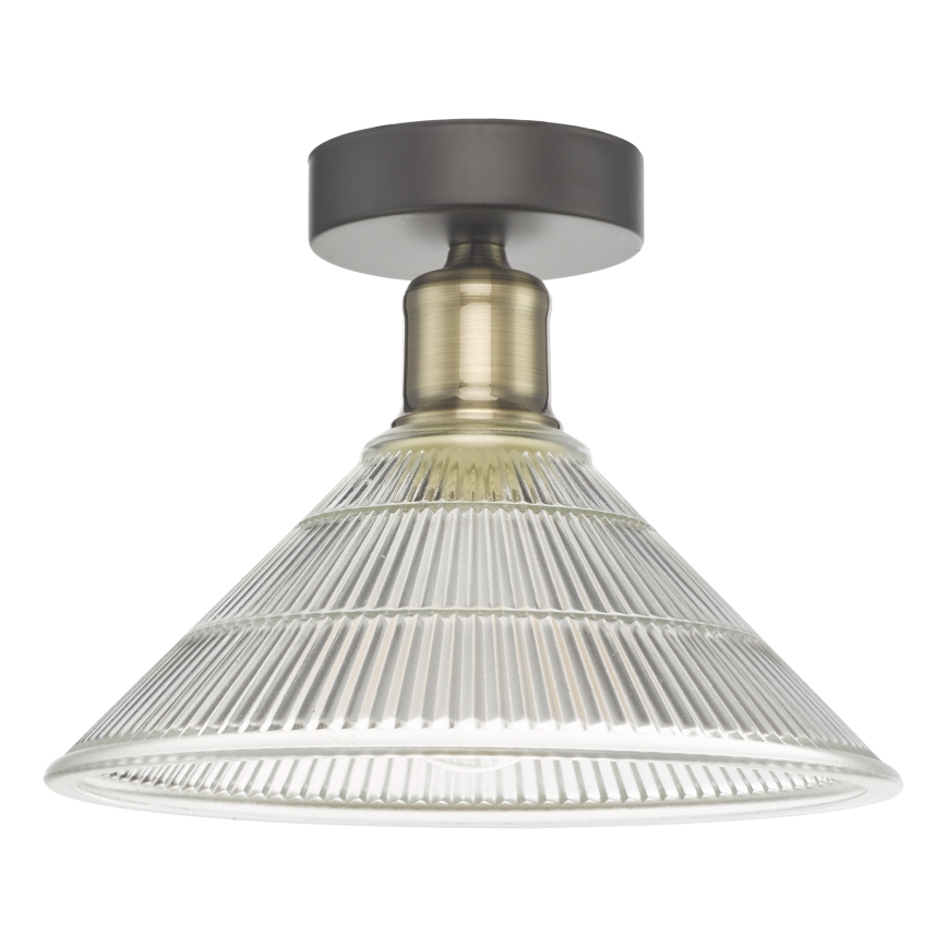 Där Lighting BOY0175 - Plafonnier BOYD 1xE27/60W/230V Ø 25 cm laiton/verre transparent