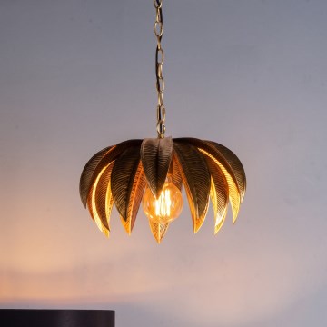 Där Lighting CAR0135 - Kronleuchter mit Kette CARA 1xE27/60W/230V goldfarben