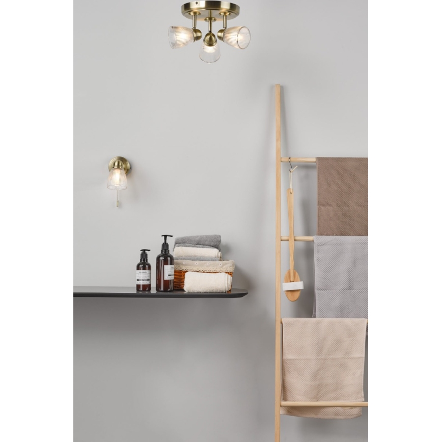 Där Lighting CED0775 - Applique murale pour salle de bains CEDRIC 1xG9/25W/230V IP44 laiton