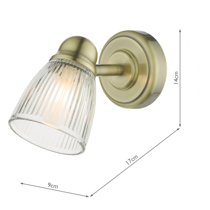 Där Lighting CED0775 - Applique murale pour salle de bains CEDRIC 1xG9/25W/230V IP44 laiton