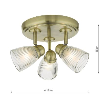 Där Lighting CED7675 - Faretto da bagno CEDRIC 3xG9/25W/230V IP44 ottone