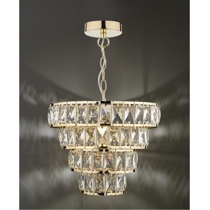 Där Lighting CER0135 - Lampadario a catena CERYS 1xE27/60W/230V, dorato