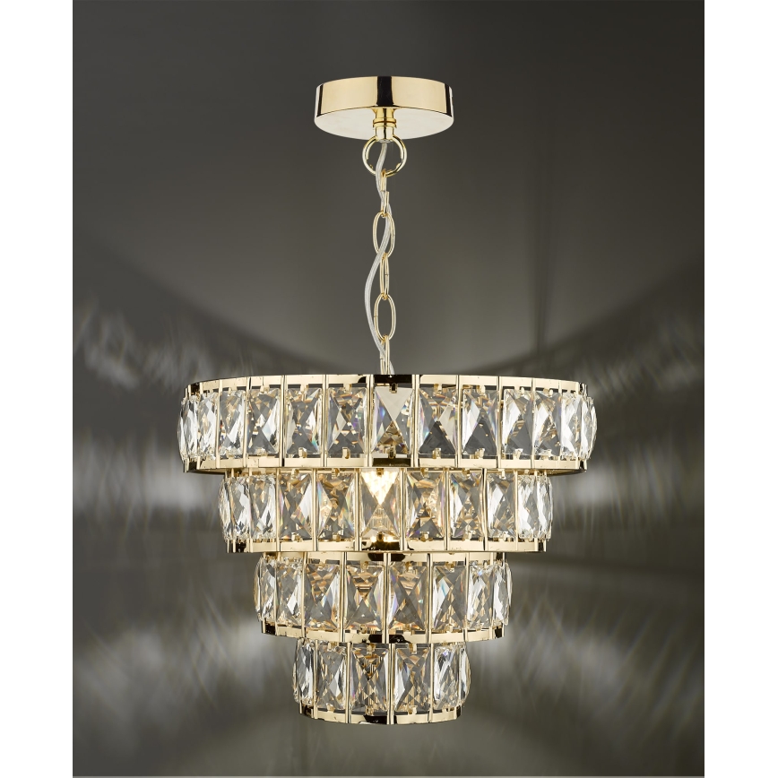 Där Lighting CER0135 - Lampadario a catena CERYS 1xE27/60W/230V, dorato