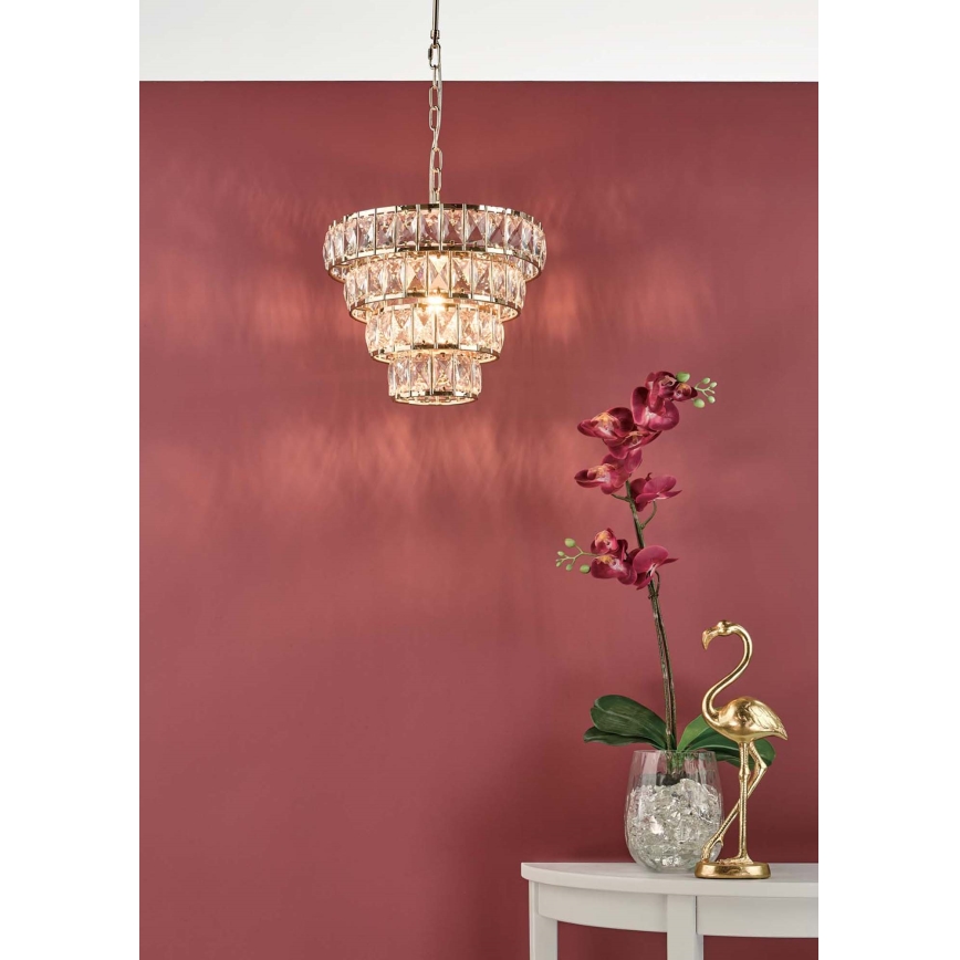 Där Lighting CER0135 - Lustre CERYS suspendu sur chaîne 1xE27/60W/230V doré