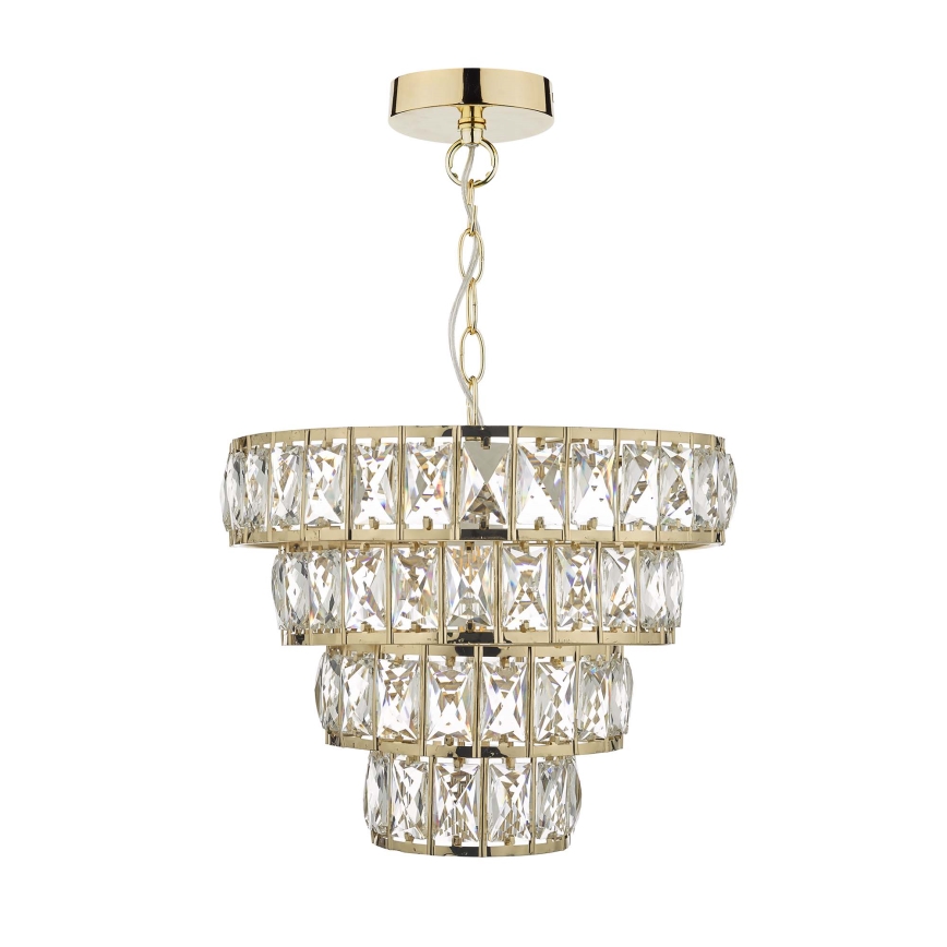 Där Lighting CER0135 - Lustre CERYS suspendu sur chaîne 1xE27/60W/230V doré