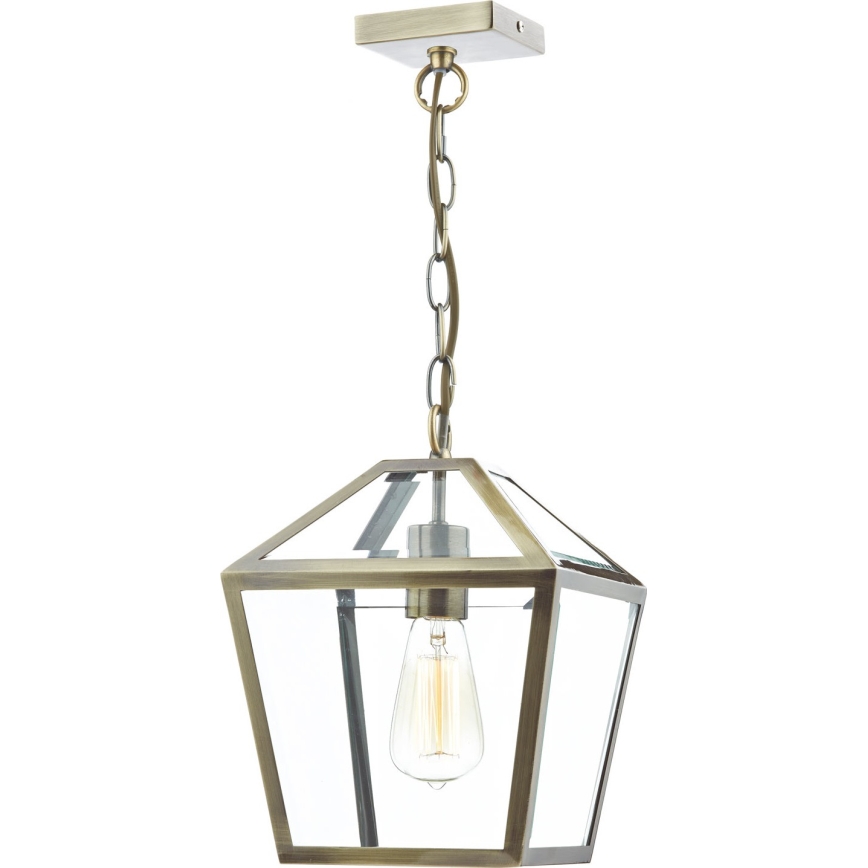 Där Lighting CHU0175 - CHURCHILL Hängeleuchte an Kette 1xE27/60W/230V Messing