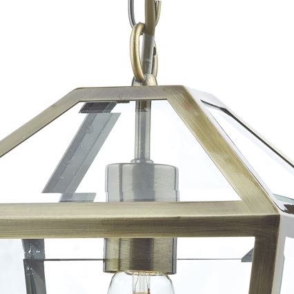 Där Lighting CHU0175 - CHURCHILL Hängeleuchte an Kette 1xE27/60W/230V Messing