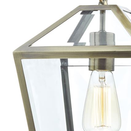 Där Lighting CHU0175 - CHURCHILL Hängeleuchte an Kette 1xE27/60W/230V Messing