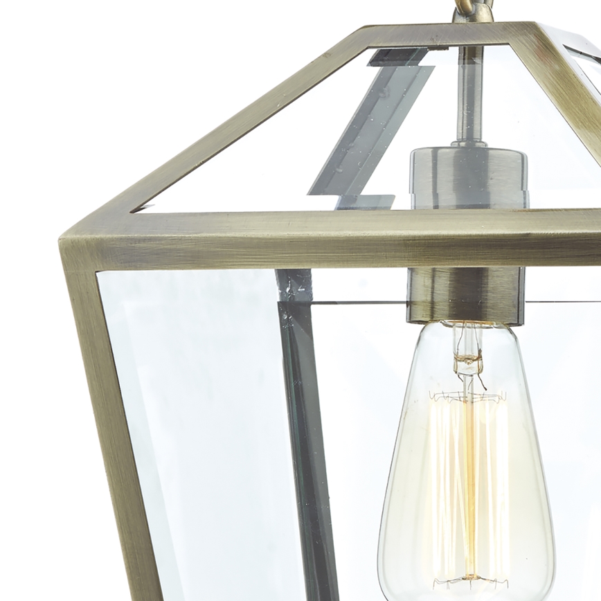 Där Lighting CHU0175 - CHURCHILL Hängeleuchte an Kette 1xE27/60W/230V Messing