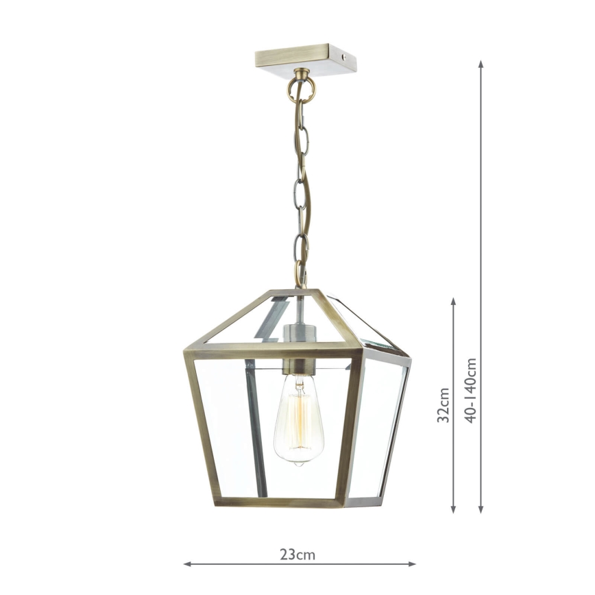 Där Lighting CHU0175 - Lampadario a catena CHURCHILL 1xE27/60W/230V ottone