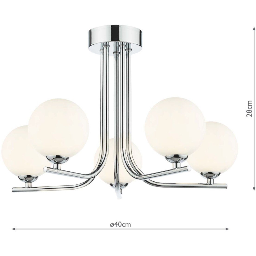 Där Lighting CRA5450-02 - Lampadario a stelo CRADLE 5xG9/25W/230V cromo lucido