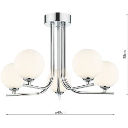 Där Lighting CRA5450-02 - Stangenpendelleuchte CRADLE 5xG9/25W/230V, glänzender Chrom