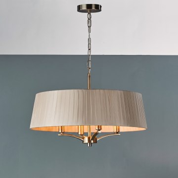 Där Lighting CRI0429 - Lustre à chaîne CRISTIN 4xE14/40W/230V laiton/taupe