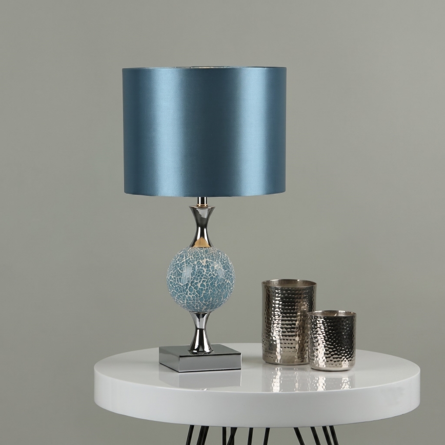 Där Lighting ELS4223 - Lampada da tavolo ELSA 1xE27/40W/230V blu/cromo lucido