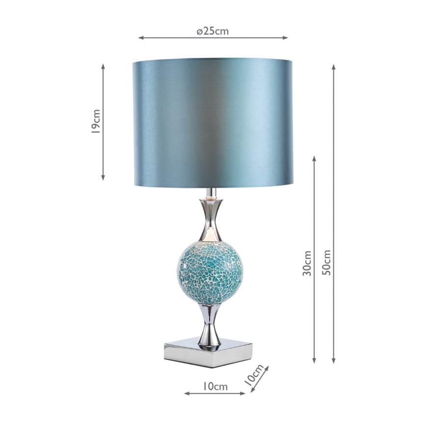 Där Lighting ELS4223 - Lampada da tavolo ELSA 1xE27/40W/230V blu/cromo lucido
