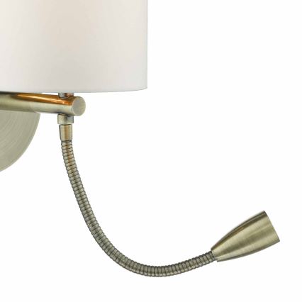 Där Lighting FET0775 - Applique murale LED FETA 1xE27/60W/230V + LED/1W, laiton