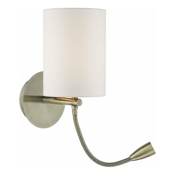 Där Lighting FET0775 - LED Wandleuchte FETA 1xE27/60W/230V + LED/1W Messing