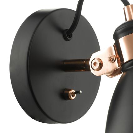 Där Lighting FRE0722 - Faretto da parete FREDERICK 1xE14/40W/230V nero