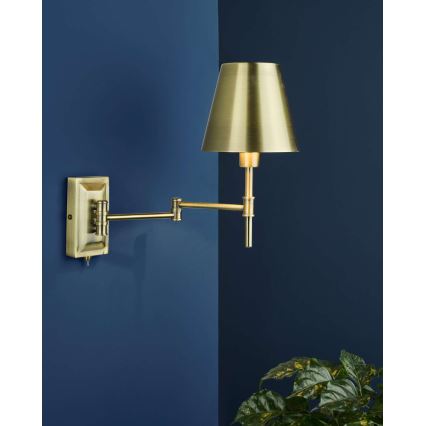 Där Lighting KEN0775 - Flexibel verstellbare Wandleuchte KENSINGTON 1xE14/25W/230V Messing