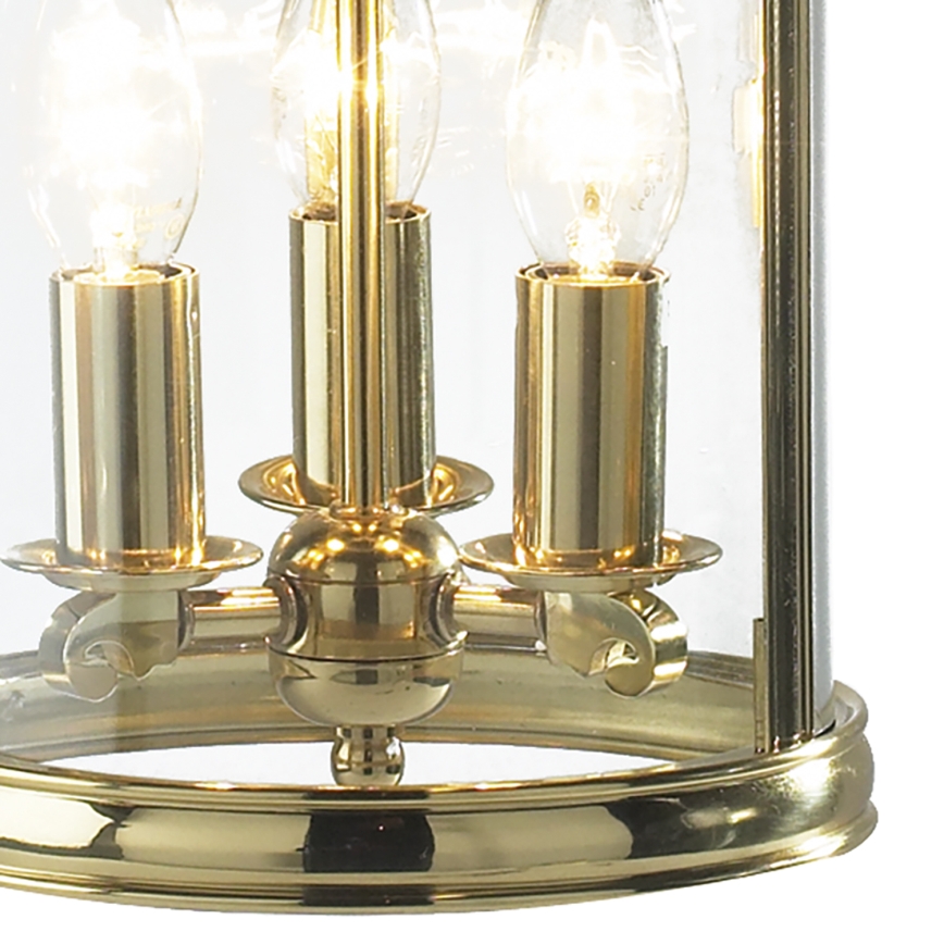 Där Lighting LAM0340 - Lustre LAMBETH suspendu sur chaîne, 3xE14/60W/230V, finition laiton
