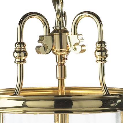 Där Lighting LAM0340 - Lustre LAMBETH suspendu sur chaîne, 3xE14/60W/230V, finition laiton