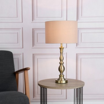 Där Lighting MAD4275 - Lampada da tavolo MADRID 1xE27/60W/230V marrone/ottone