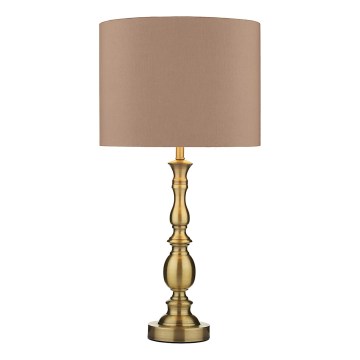 Där Lighting MAD4275 - Tischlampe MADRID 1xE27/60W/230V braun/messing