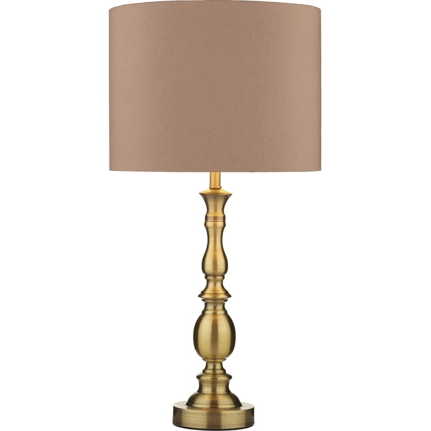 Där Lighting MAD4275 - Tischlampe MADRID 1xE27/60W/230V braun/messing