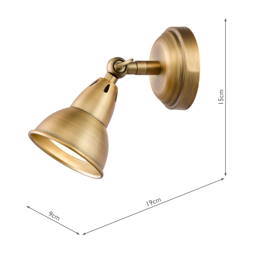 Där Lighting NAT0742 - Applique murale spot NATHANIEL 1xGU10/11W/230V laiton