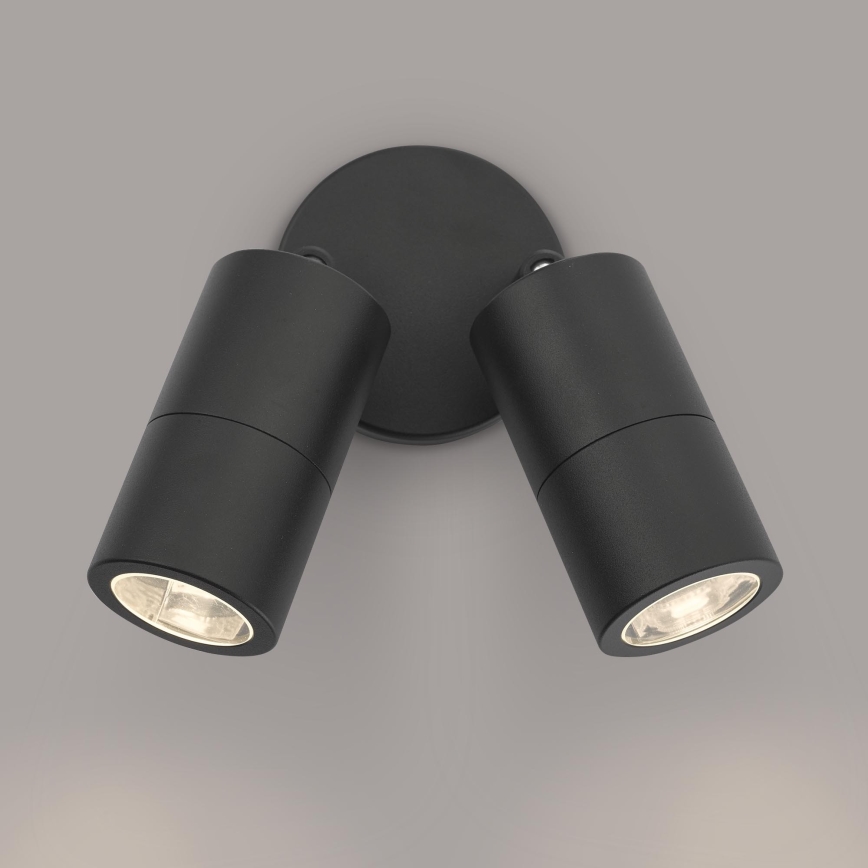 Där Lighting ORT0922 - LED-Außen-Wandstrahler ORTEGA 2xGU10/5W/230V IP65 schwarz