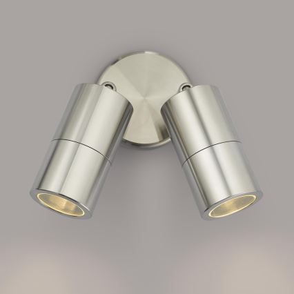 Där Lighting ORT0968 - Faretto da parete LED per esterni ORTEGA 2xGU10/5W/230V IP65 cromo lucido