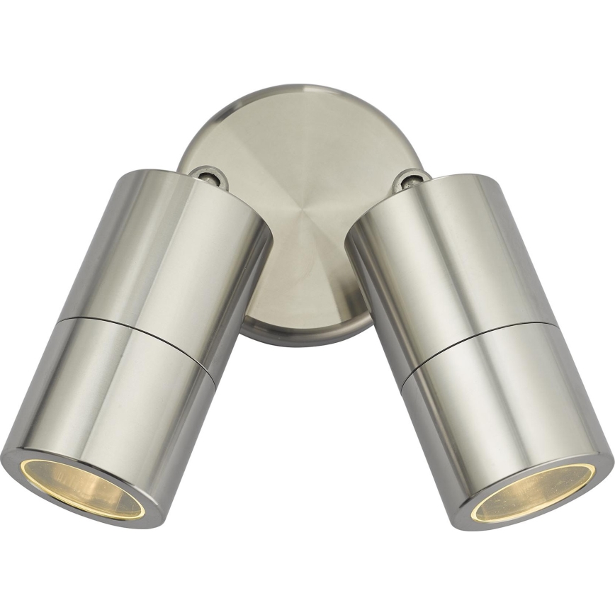Där Lighting ORT0968 - Faretto da parete LED per esterni ORTEGA 2xGU10/5W/230V IP65 cromo lucido