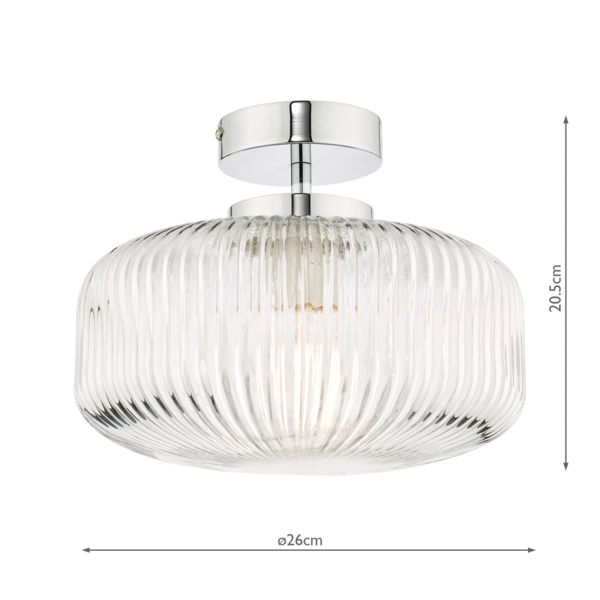 Där Lighting RIV5208 - RIVA Bad-Anbauleuchte 1xE27/60W/230V IP44 glänzender Chrom