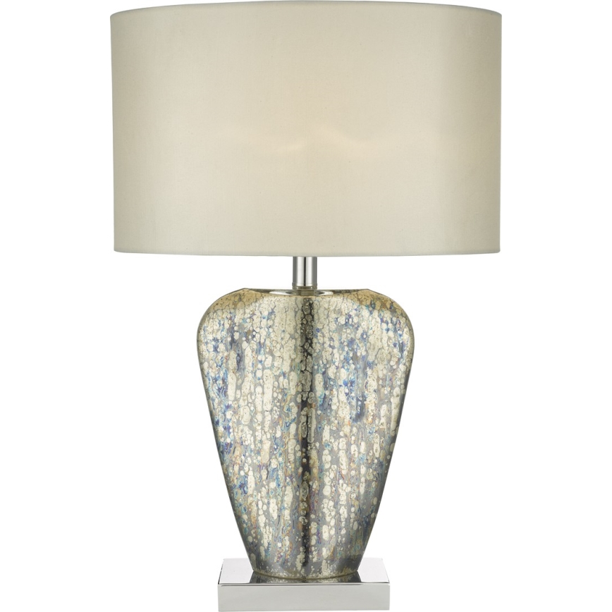 Där Lighting SYR4235 - Lampada da tavolo SYRACUSE 1xE27/60W/230V cromo lucido/crema