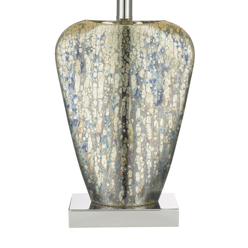 Där Lighting SYR4235 - Tischleuchte SYRACUSE 1xE27/60W/230V glänzender Chrom/Creme