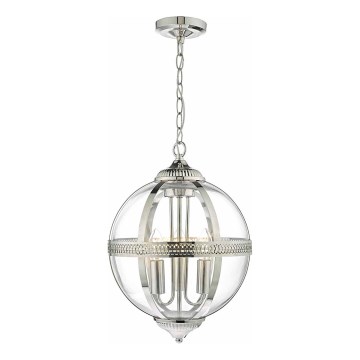 Där Lighting VAN0338 - Lustre VANESSA suspendu par chaîne 3xE14/40W/230V chrome brillant