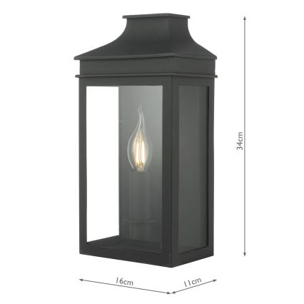 Där Lighting VAP5222 - Außenwandleuchte VAPOUR 1xE14/60W/230V IP44 schwarz