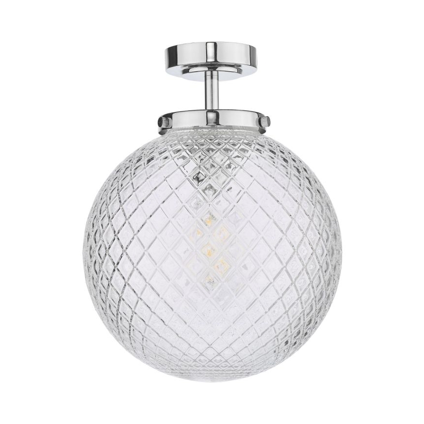 Där Lighting WAY0150 - Badezimmer-Deckenleuchte WAYNE 1xE27/40W/230V IP44 Ø 25 cm glänzender Chrom