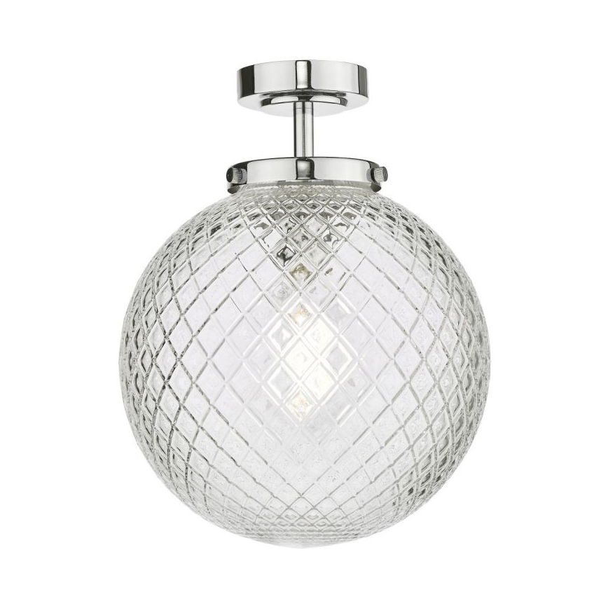 Där Lighting WAY0150 - Badezimmer-Deckenleuchte WAYNE 1xE27/40W/230V IP44 Ø 25 cm glänzender Chrom