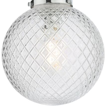 Där Lighting WAY0150 - Badezimmer-Deckenleuchte WAYNE 1xE27/40W/230V IP44 Ø 25 cm glänzender Chrom