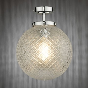 Där Lighting WAY0150 - Badezimmer-Deckenleuchte WAYNE 1xE27/40W/230V IP44 Ø 25 cm glänzender Chrom
