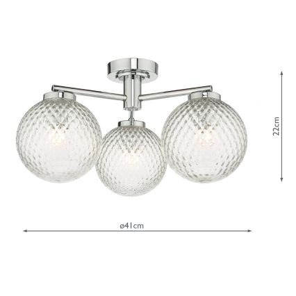 Där Lighting WAY5350 - Plafoniera da bagno a montaggio superficiale WAYNE 3xG9/3W/230V IP44 cromo lucido