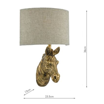 Där Lighting ABB0735 - Applique ABBY 1xE14/40W/230V lino/dorato